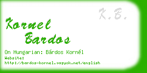 kornel bardos business card