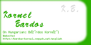 kornel bardos business card